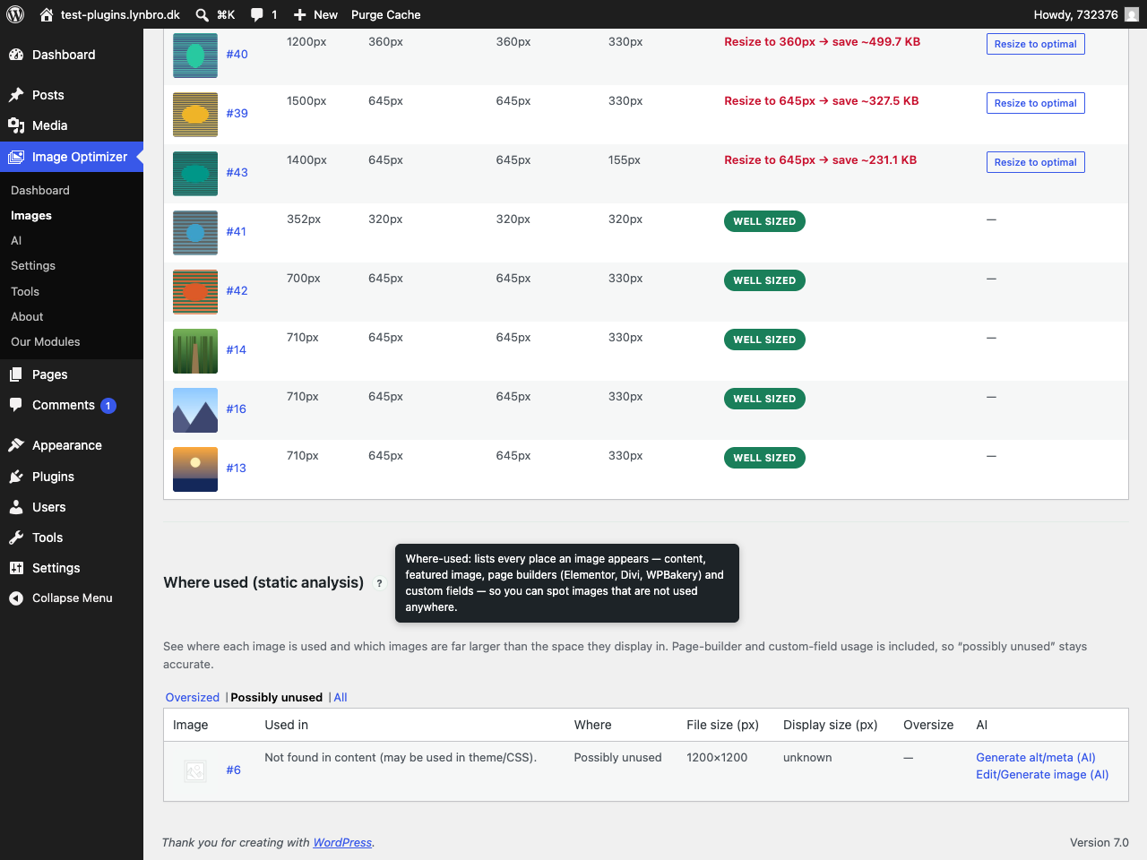 Friendly admin UX with an inline help tooltip explaining an option