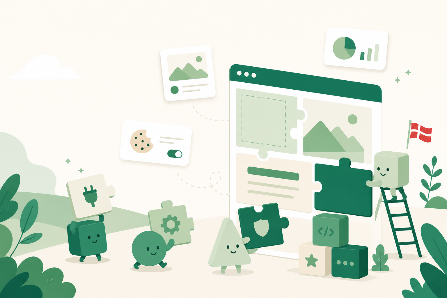 A friendly illustration of the Lynbro plugin suite working together on a WordPress site